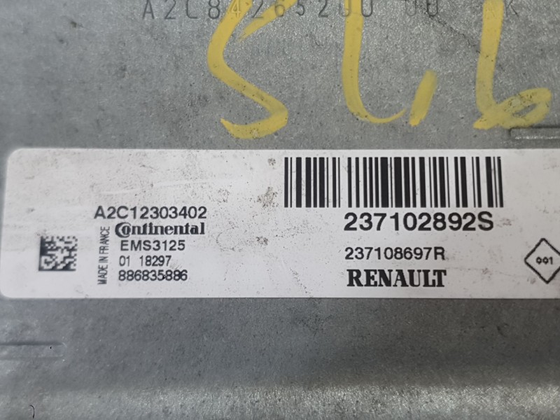 Recambio de centralita motor uce para dacia sandero ii (b8_) 1.0 sce 75 (b8jc, b8jd) referencia OEM IAM 237104328S  