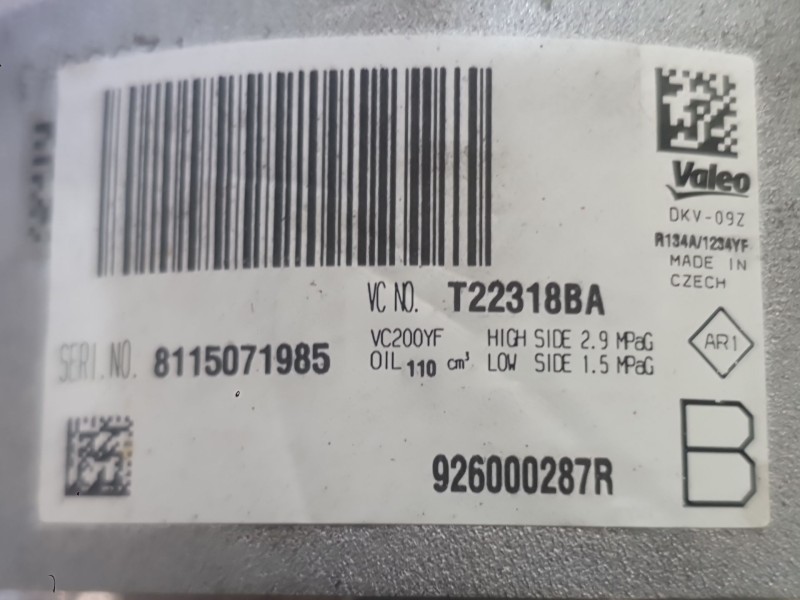 Recambio de compresor aire acondicionado para dacia sandero ii (b8_) 1.0 sce 75 (b8jc, b8jd) referencia OEM IAM 926000287R  