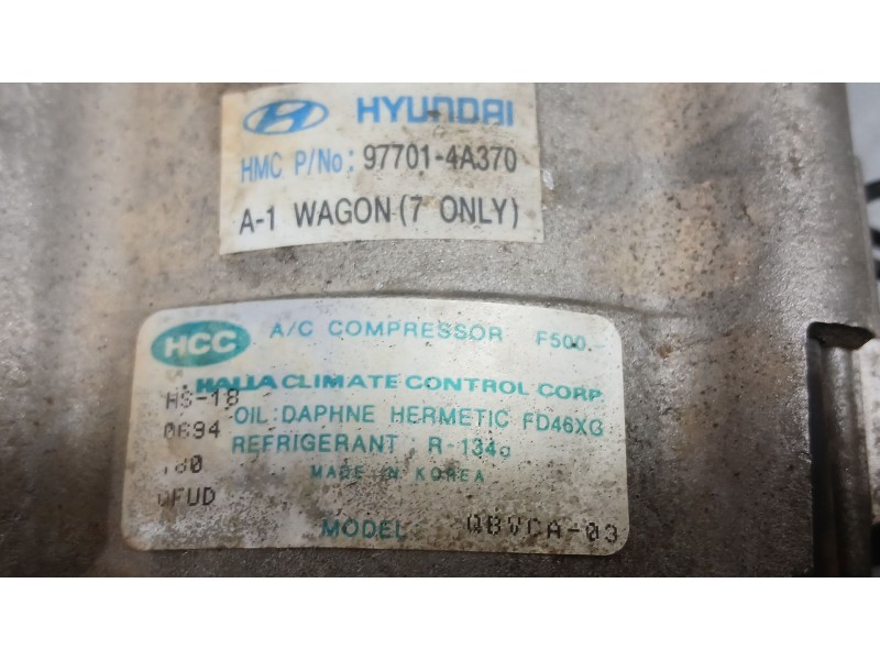 Recambio de compresor aire acondicionado para hyundai h-1 / starex autobús (a1) 2.5 d referencia OEM IAM 977014A370  
