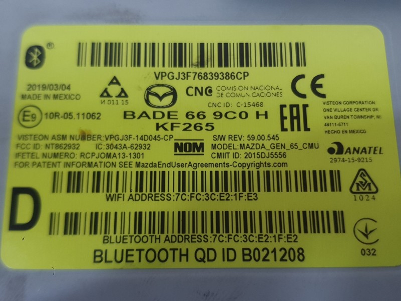 Recambio de sistema audio / radio para mazda 2 lim. () black tech edition referencia OEM IAM   