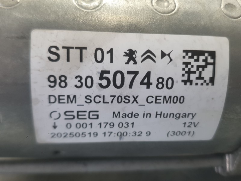 Recambio de motor arranque para opel mokka 1.2 (76) referencia OEM IAM 1638463780 9830507480 