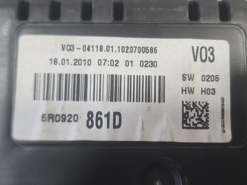 Recambio de cuadro instrumentos para volkswagen polo v (6r1, 6c1) 1.6 tdi referencia OEM IAM 6R0920861D  