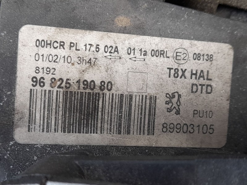 Recambio de faro derecho para peugeot 5008 (0u_, 0e_) 1.6 hdi referencia OEM IAM 9682519080  