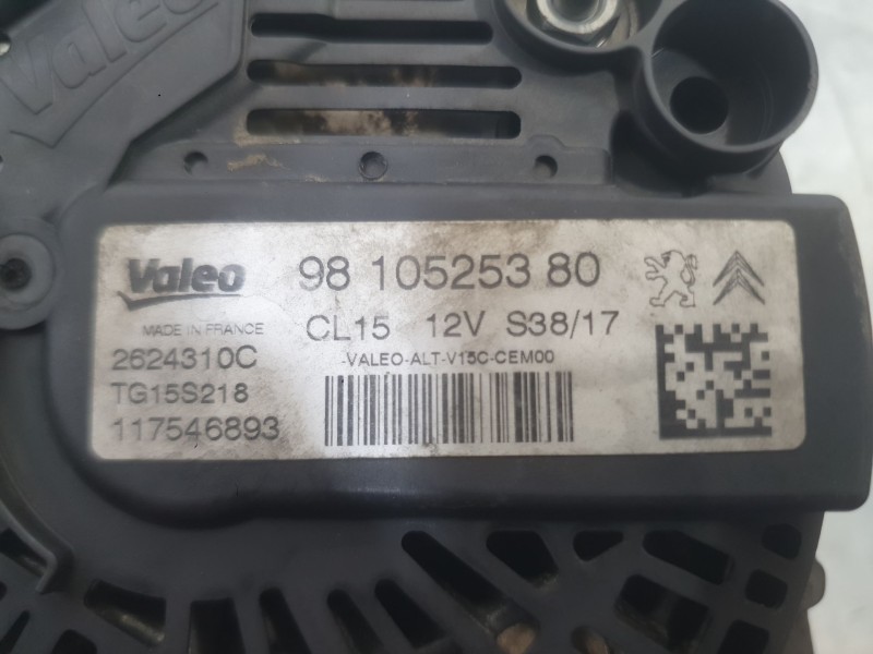 Recambio de alternador para peugeot 5008 ii (mc_, mj_, mr_, m4_) 1.6 bluehdi 120 referencia OEM IAM 9810525380 1612458880 