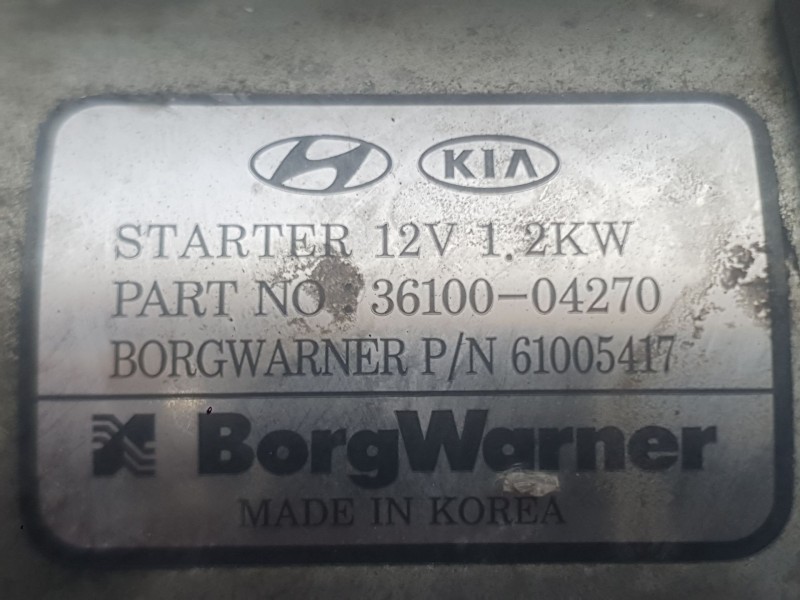 Recambio de motor arranque para kia stonic (yb) 1.0 t-gdi referencia OEM IAM 3610004270  