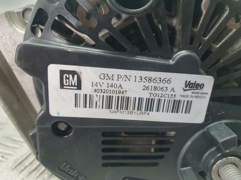 Recambio de alternador para opel astra j lim. selective referencia OEM IAM 13586366 TG12C155 VALEO