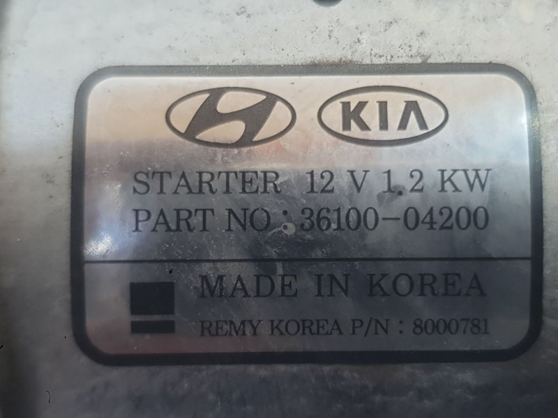 Recambio de motor arranque para kia stonic (yb) 1.0 t-gdi referencia OEM IAM 3610004270  