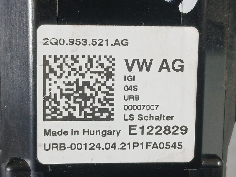 Recambio de mando luces y limpia para skoda fabia iii (nj3) 1.0 tsi referencia OEM IAM 2Q0953502LIGI  