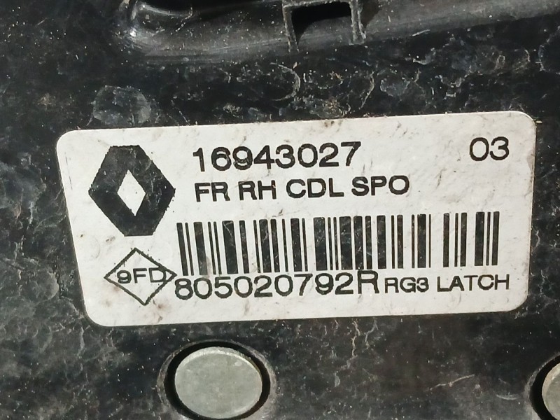 Recambio de cerradura puerta delantera derecha para renault talisman (lp_) 1.6 dci 130 referencia OEM IAM 805023720R  