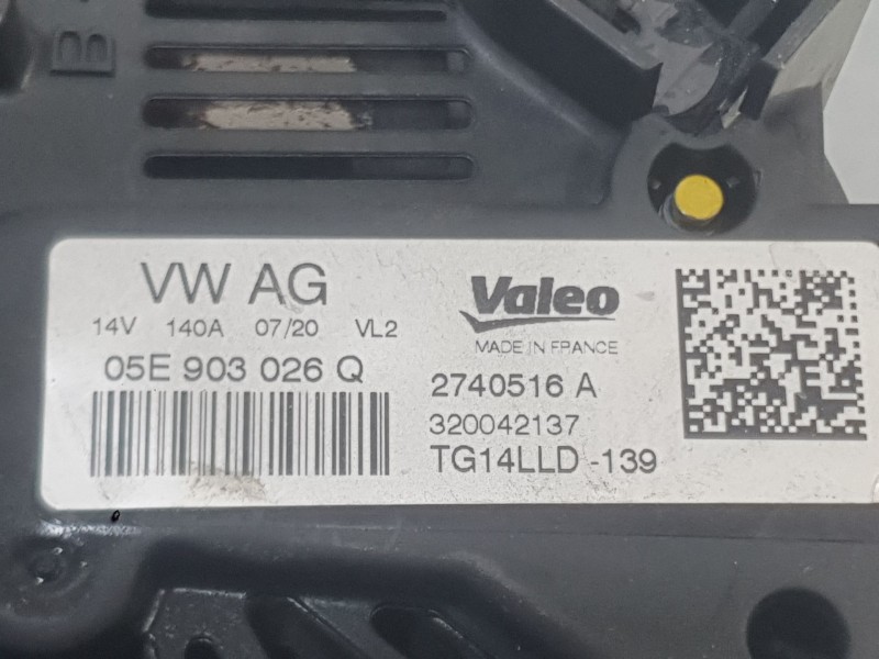 Recambio de alternador para seat leon (5f1) style visio edition referencia OEM IAM 05E903026K  