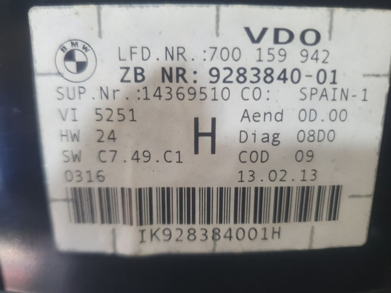 Recambio de cuadro instrumentos para bmw x1 (e84) sdrive 18 d referencia OEM IAM 62109316152  