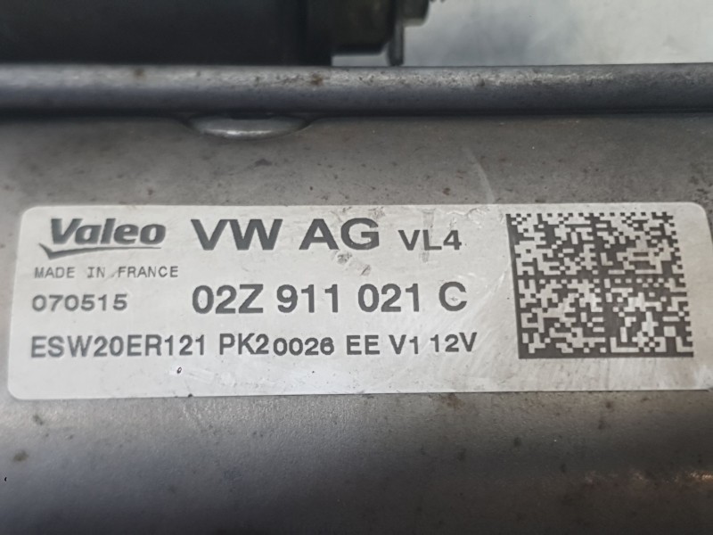 Recambio de motor arranque para volkswagen polo (6c1) edition bmt referencia OEM IAM 02Z911021C ESW20ER121 VALEO