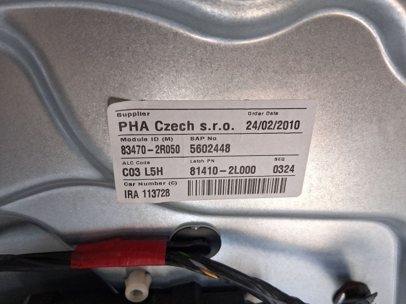 Recambio de elevalunas trasero izquierdo para hyundai i30 (fd) 1.6 crdi referencia OEM IAM 834712R010  