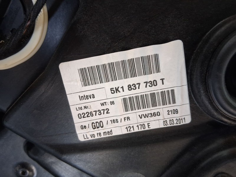 Recambio de elevalunas delantero derecho para volkswagen golf plus v (5m1, 521) 1.2 tsi referencia OEM IAM 5K1837730  