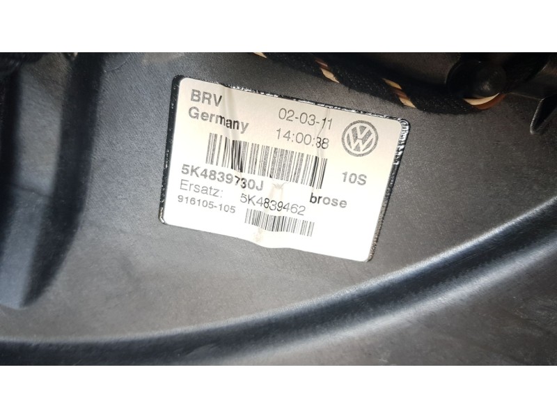 Recambio de elevalunas trasero derecho para volkswagen golf plus v (5m1, 521) 1.2 tsi referencia OEM IAM 5K4839730J  