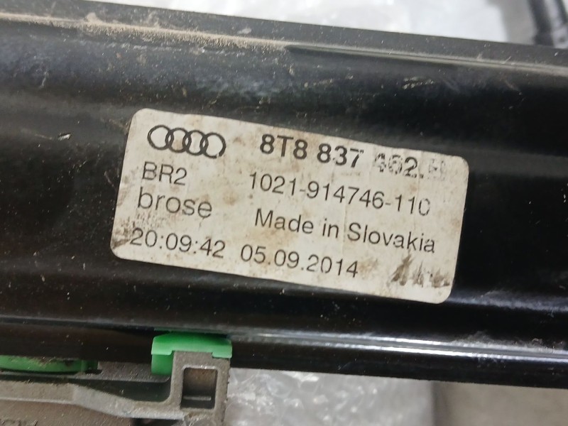 Recambio de elevalunas delantero derecho para audi a5 sportback (8ta) 2.0 tdi referencia OEM IAM 8T8837462B  