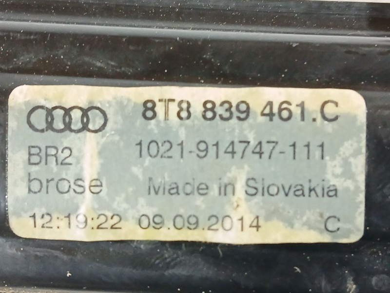 Recambio de elevalunas trasero izquierdo para audi a5 sportback (8ta) 2.0 tdi referencia OEM IAM 8T8839461C  