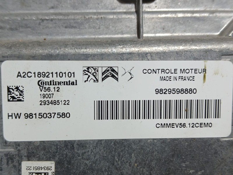 Recambio de centralita motor uce para citroën c3 iii (sx) 1.2 puretech 82 referencia OEM IAM   