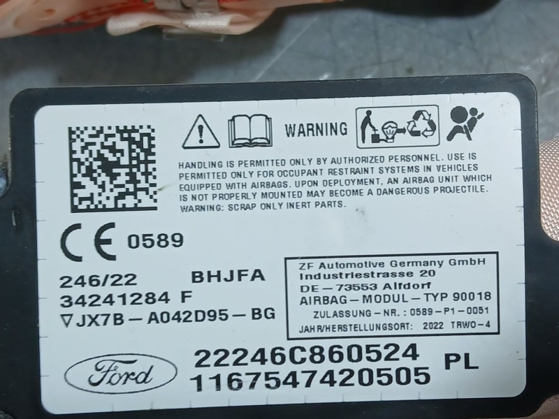 Recambio de airbag cortina delantero izquierdo para ford focus st-line referencia OEM IAM JX7BA042D95BG  