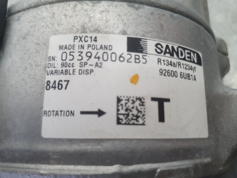 Recambio de compresor aire acondicionado para nissan townstar furgoneta/monovolumen (xfk) 1.3 referencia OEM IAM 926006UB1A  