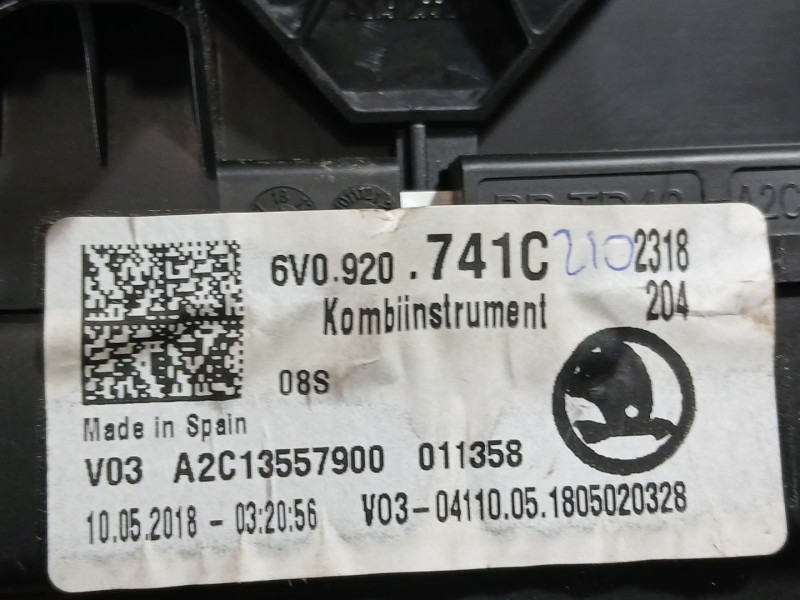 Recambio de cuadro instrumentos para skoda fabia iii (nj3) 1.4 tdi referencia OEM IAM 6V0920741C  