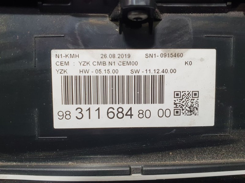 Recambio de cuadro instrumentos para citroën jumpy furgon control m referencia OEM IAM 9831168480 SN10915460 