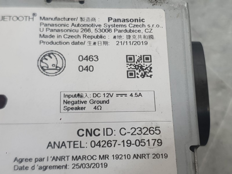 Recambio de sistema navegacion gps para skoda kamiq (nw4) 1.0 tsi referencia OEM IAM 654035871B  