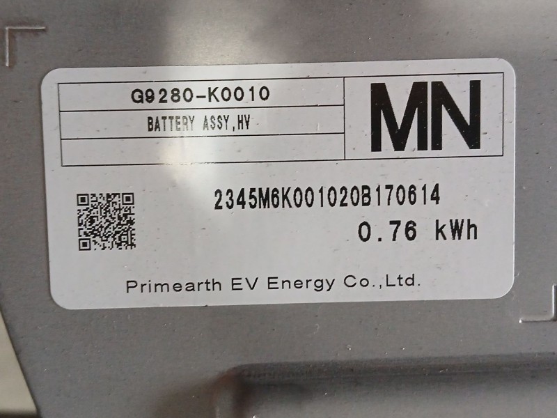 Recambio de bateria para toyota yaris (_p21_, _pa1_, _ph1_) 1.5 hybrid (mxph11) referencia OEM IAM G9280K0010 PRIMEARTH EV ENERG