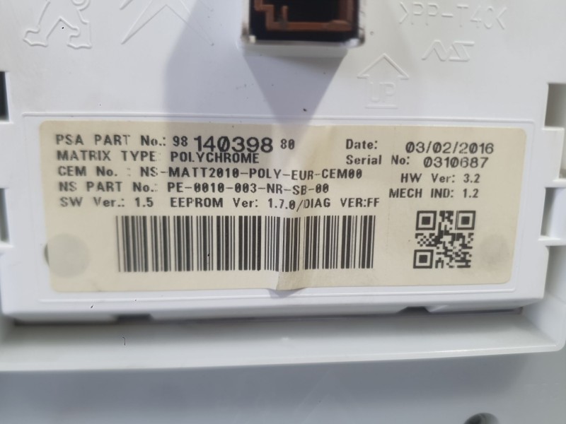 Recambio de cuadro instrumentos para peugeot 208 i (ca_, cc_) 1.2 thp 110 referencia OEM IAM 1638944680  