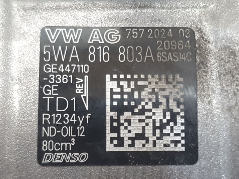 Recambio de compresor aire acondicionado para seat leon (kl1, klg) 1.5 etsi referencia OEM IAM 5WA816803A  