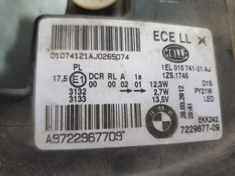 Recambio de faro izquierdo para bmw 1 (f20) 116 d referencia OEM IAM 63117229671 XENON 