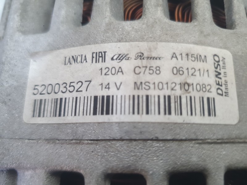 Recambio de alternador para fiat doblo cargo (263_) 1.4 natural power referencia OEM IAM 52003527  