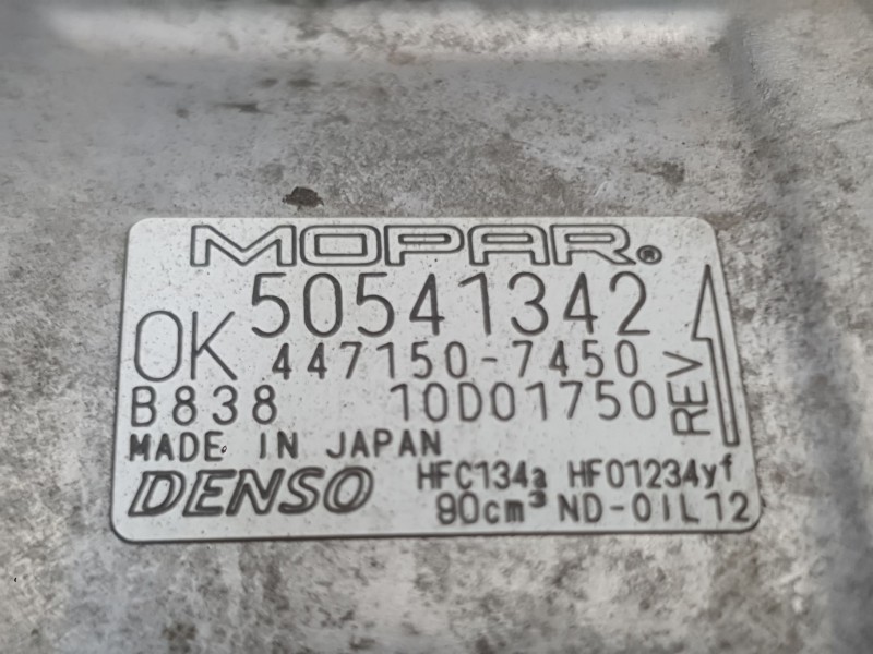 Recambio de compresor aire acondicionado para fiat doblo cargo (263_) 1.4 natural power referencia OEM IAM 50541342  