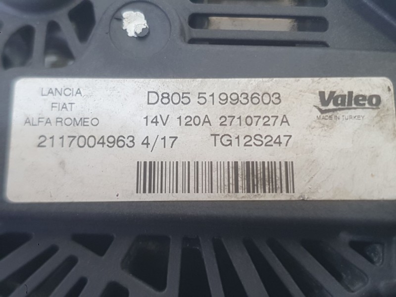 Recambio de alternador para fiat tipo station wagon (356_, 357_) 1.3 d (356wxh1a) referencia OEM IAM 71795809 51874105 