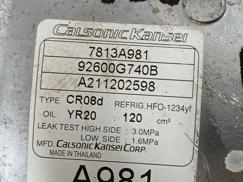 Recambio de compresor aire acondicionado para mitsubishi mirage / space star vi hatchback (a0_a) 1.2 referencia OEM IAM 7813B158