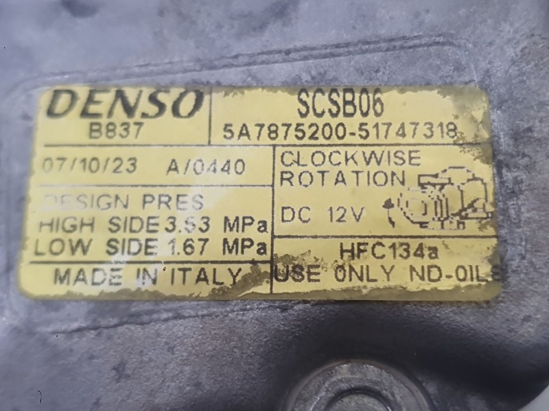 Recambio de compresor aire acondicionado para fiat 500 (312_) 1.4 (312axc1b, 312cxc1b) referencia OEM IAM 71797201  