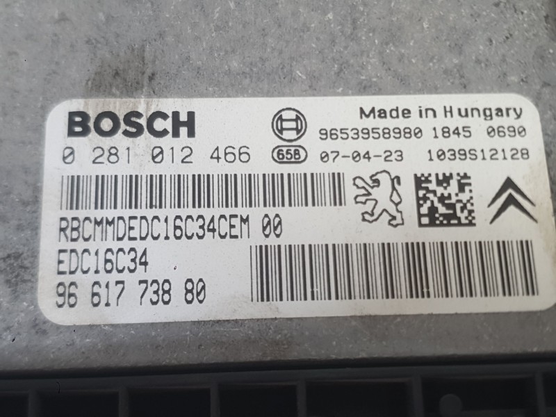 Recambio de centralita motor uce para citroën xsara picasso (n68) 1.6 hdi referencia OEM IAM 1939GX  