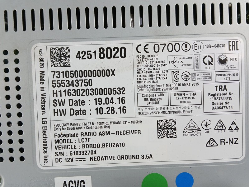 Recambio de sistema navegacion gps para opel corsa e (x15) 1.4 (08, 68) referencia OEM IAM   
