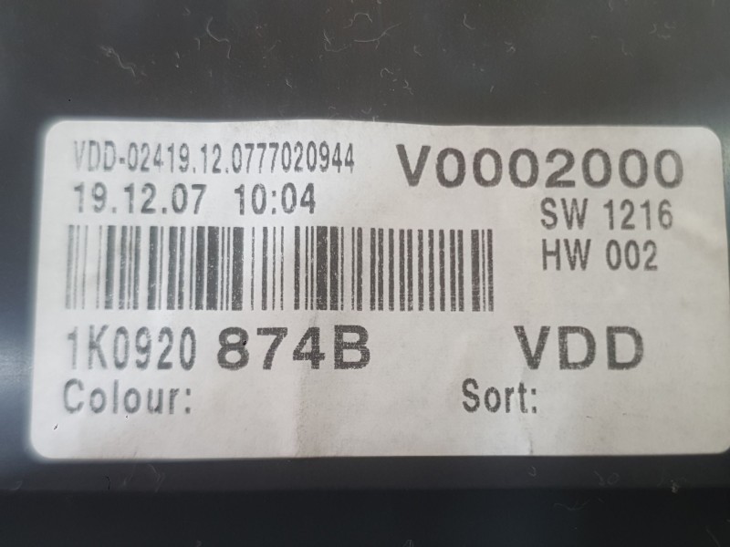Recambio de cuadro instrumentos para volkswagen golf v (1k1) 1.9 tdi referencia OEM IAM 1K0920873BVFKZ  