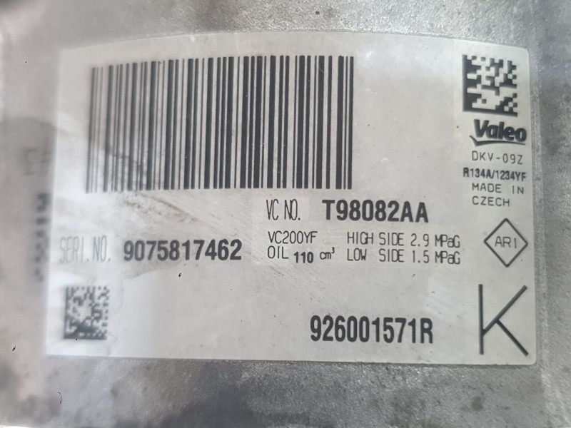 Recambio de compresor aire acondicionado para dacia sandero ii (b8_) 1.5 blue dci 95 (b8jl) referencia OEM IAM 926001571R  