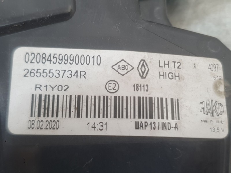 Recambio de piloto trasero izquierdo interior para renault captur ii (hf_) blue dci 115 (hfad) referencia OEM IAM 265553734R  