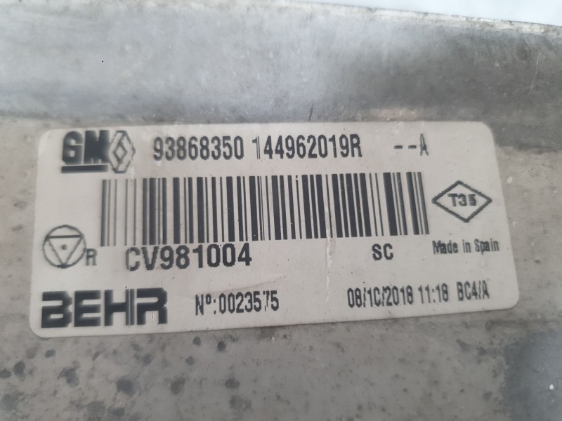 Recambio de intercooler para renault trafic iii autobús (jg_) 1.6 dci 120 (jgmb) referencia OEM IAM 144960050R  