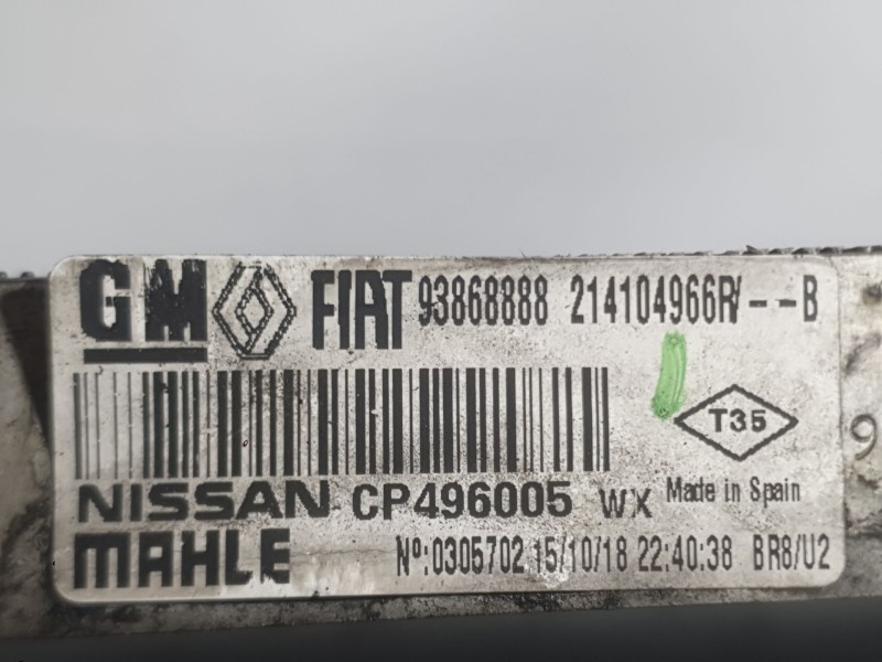Recambio de radiador agua para renault trafic iii autobús (jg_) 1.6 dci 120 (jgmb) referencia OEM IAM 214103569R  