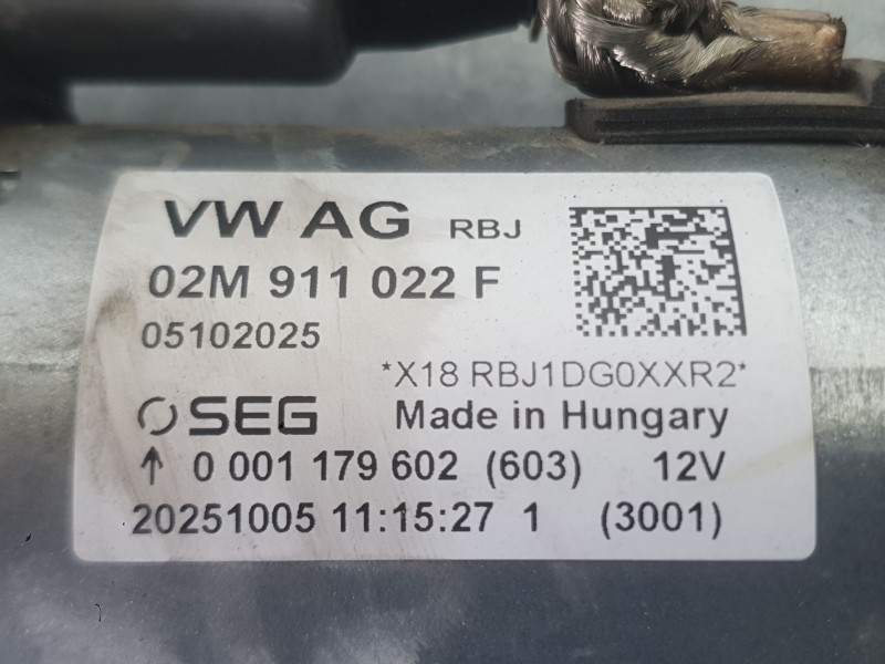 Recambio de motor arranque para skoda fabia iv (pj3) 1.0 tsi referencia OEM IAM 0AM911022C 02M911024J 02M911022FX
