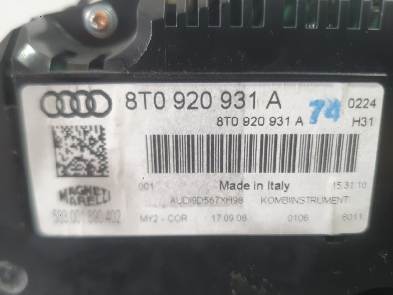 Recambio de cuadro instrumentos para audi a5 (8t3) 2.7 tdi referencia OEM IAM 8T0920931AX  
