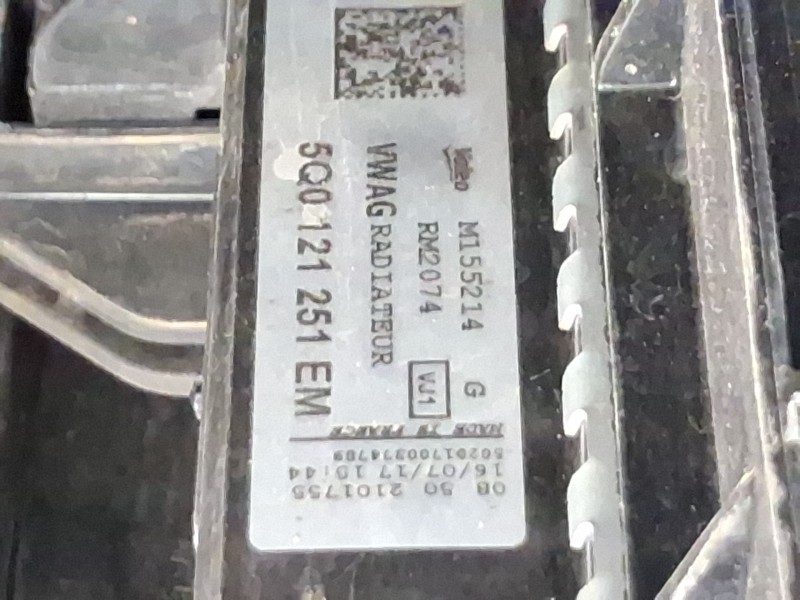 Recambio de radiador agua para volkswagen golf vii (5g1, bq1, be1, be2) 1.0 tsi referencia OEM IAM 5Q0121251GQ  