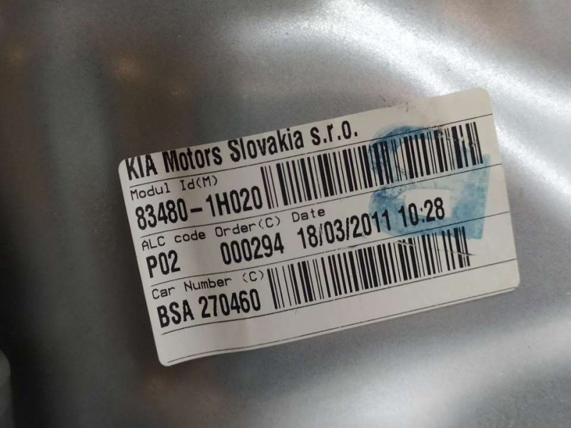 Recambio de elevalunas trasero derecho para kia cee´d active referencia OEM IAM 834801H020  ELECTRICO 6 PINES