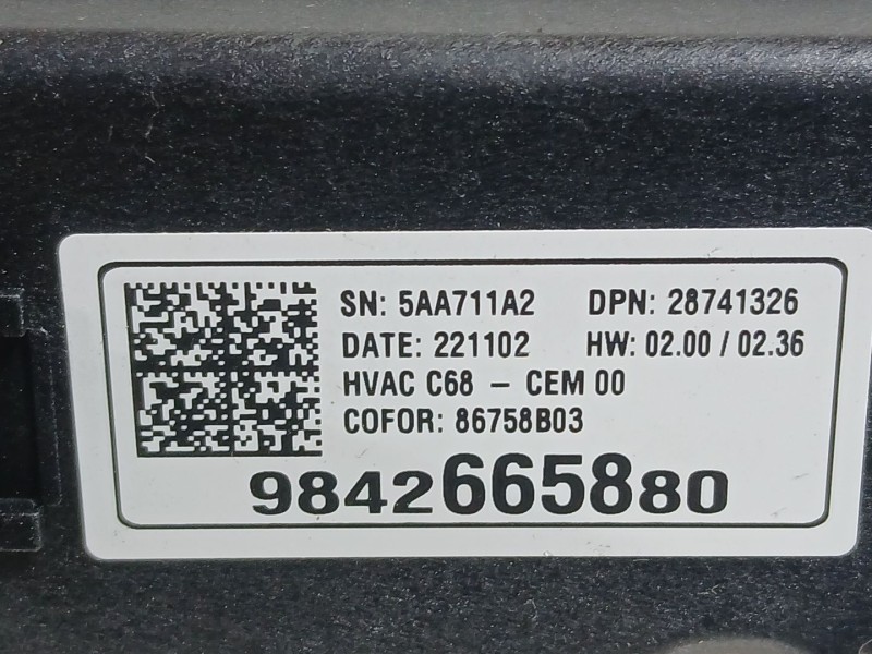 Recambio de mando climatizador para opel mokka 1.2 (76) referencia OEM IAM   