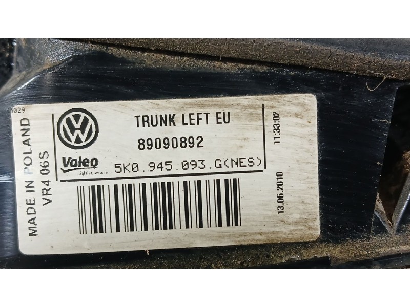 Recambio de piloto trasero izquierdo interior para volkswagen golf vi (5k1) 1.2 tsi referencia OEM IAM 5K0945093AB  