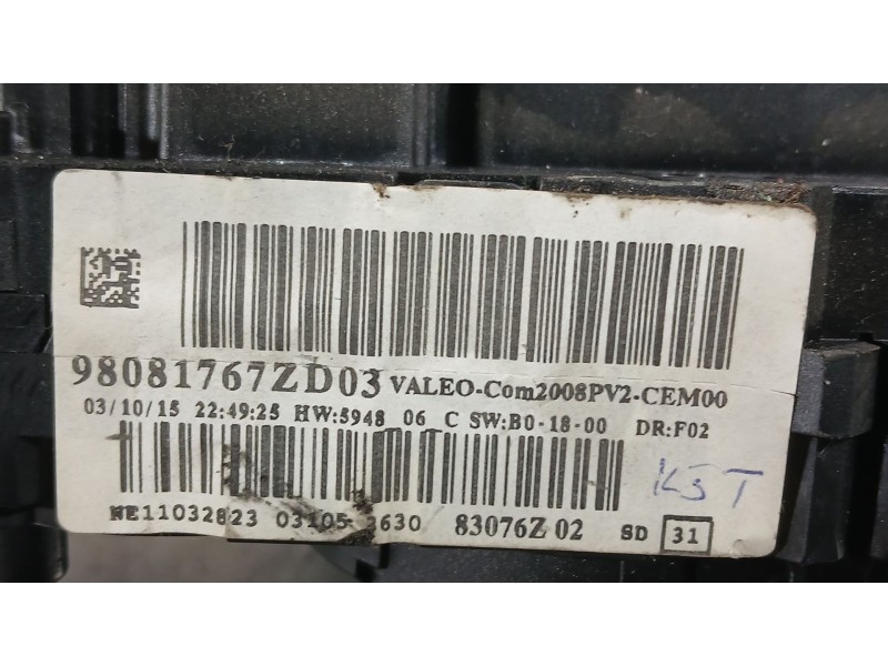 Recambio de mando luces y limpia para peugeot 208 i (ca_, cc_) 1.2 vti 82 referencia OEM IAM 98081767ZD  